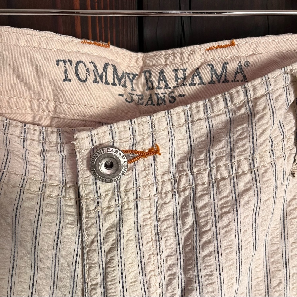 Tommy Bahama Beige Striped Cargo Shorts